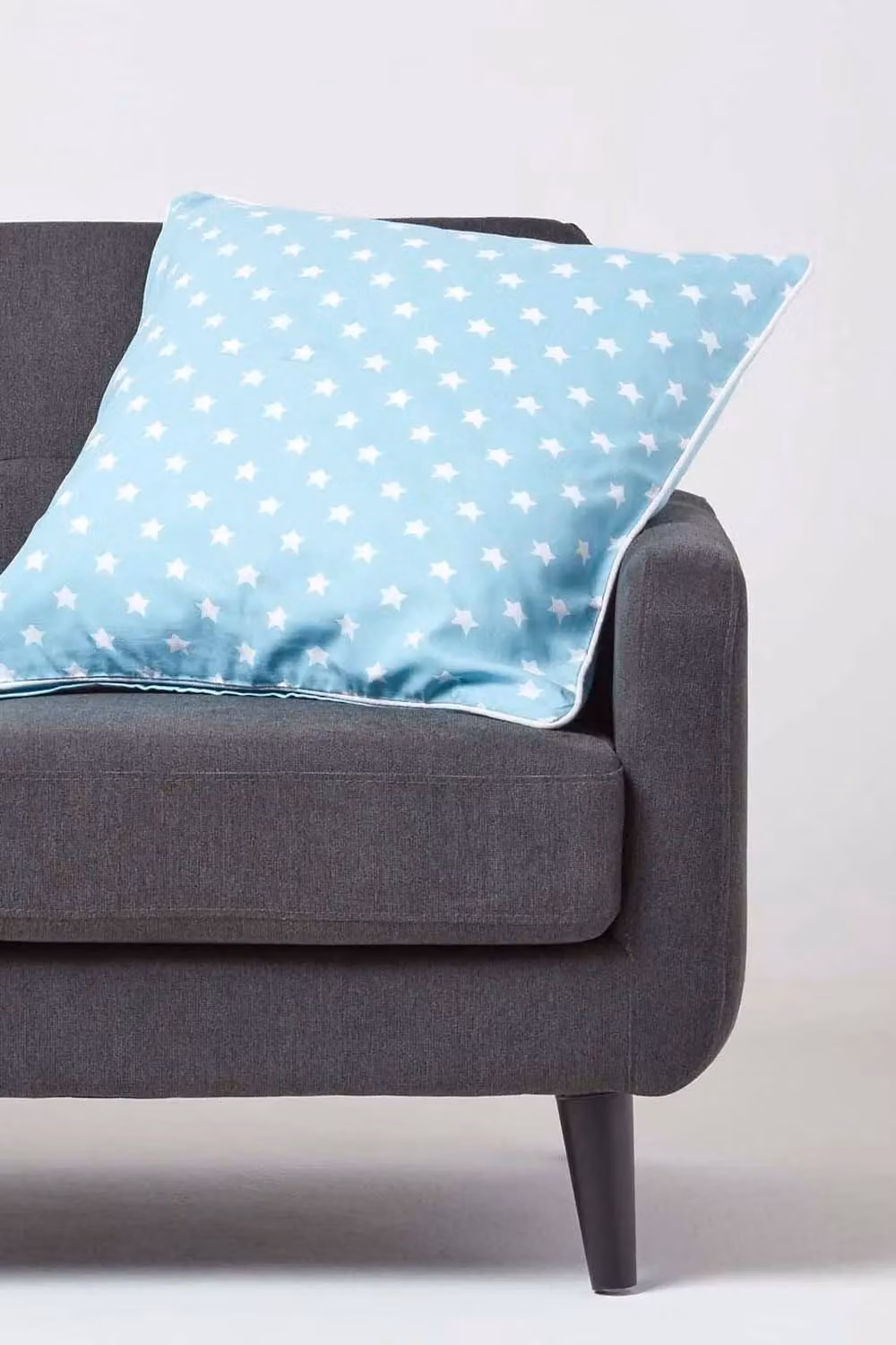 Homescapes Cotton Stars Rectangular Cushion Cover in Blue and White, W: 50 cm, H: 30 cm – 2
