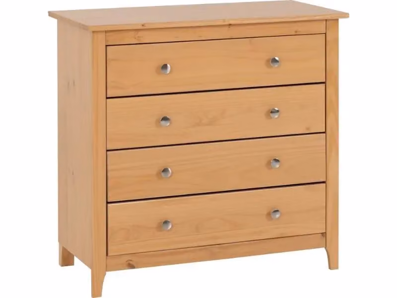 Seconique Oslo Rustic Pine 4 Drawer Chest of Drawers in Brown – 2