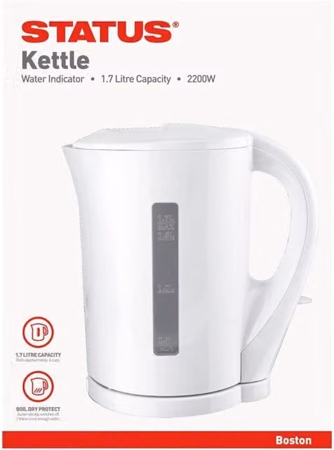 1.7 l White Immersed Cordless Plastic Kettle