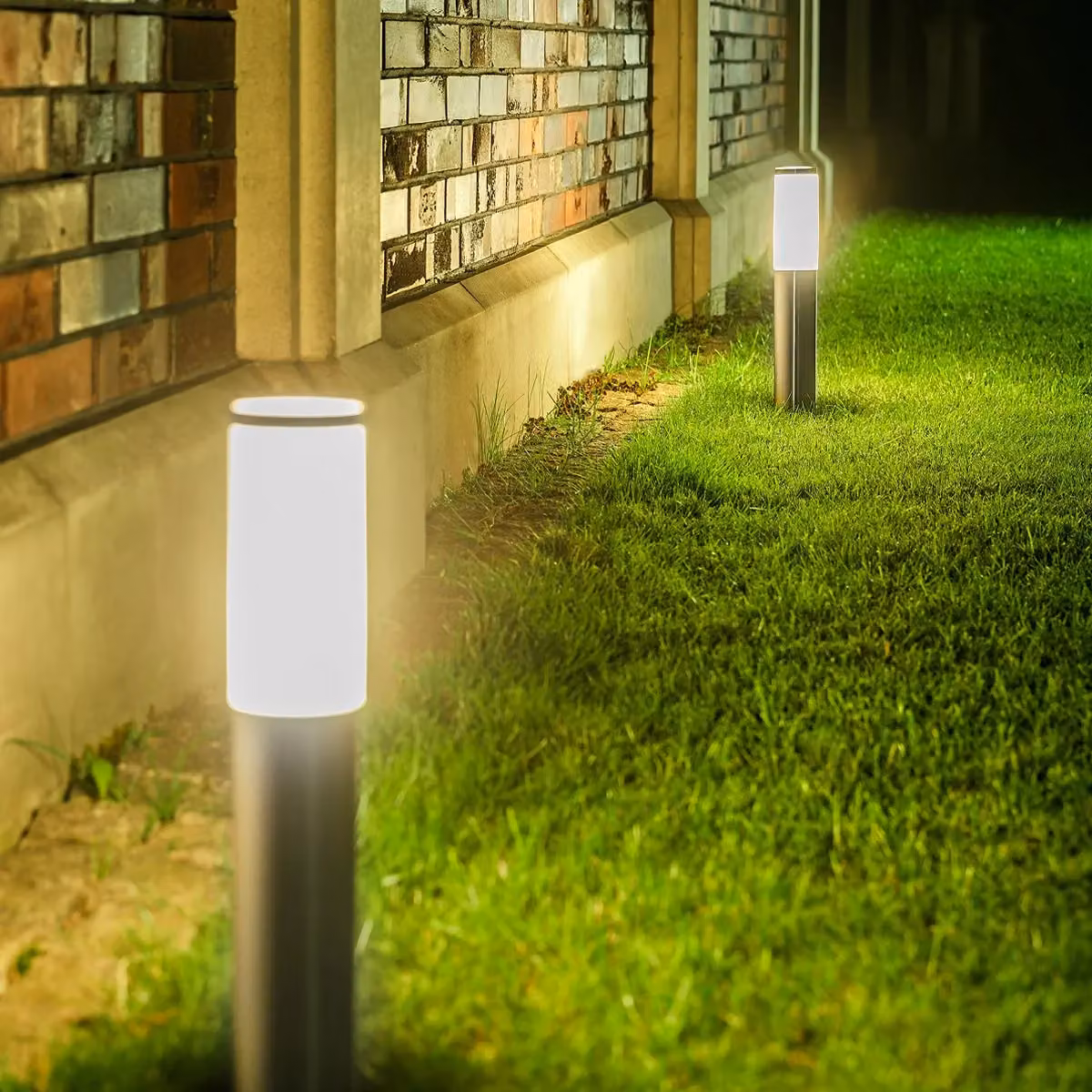 CGC Lighting Aster Stainless Steel Silver Outdoor Post Light, Height: 45 cm – 3