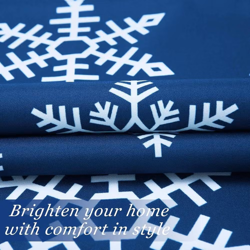 London Boutique Blue Snowflake Design Christmas Tablecloth in Washable Polyester – 4