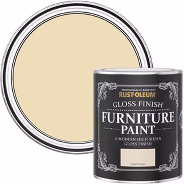 Rust-Oleum Gloss Furniture and Skirting Board Paint in Clotted Cream, 0.75 l – 1