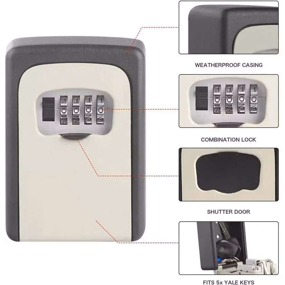 Nordara Wall Mounted High Security 4 Digit Combination Key Safe Box in Black – 3