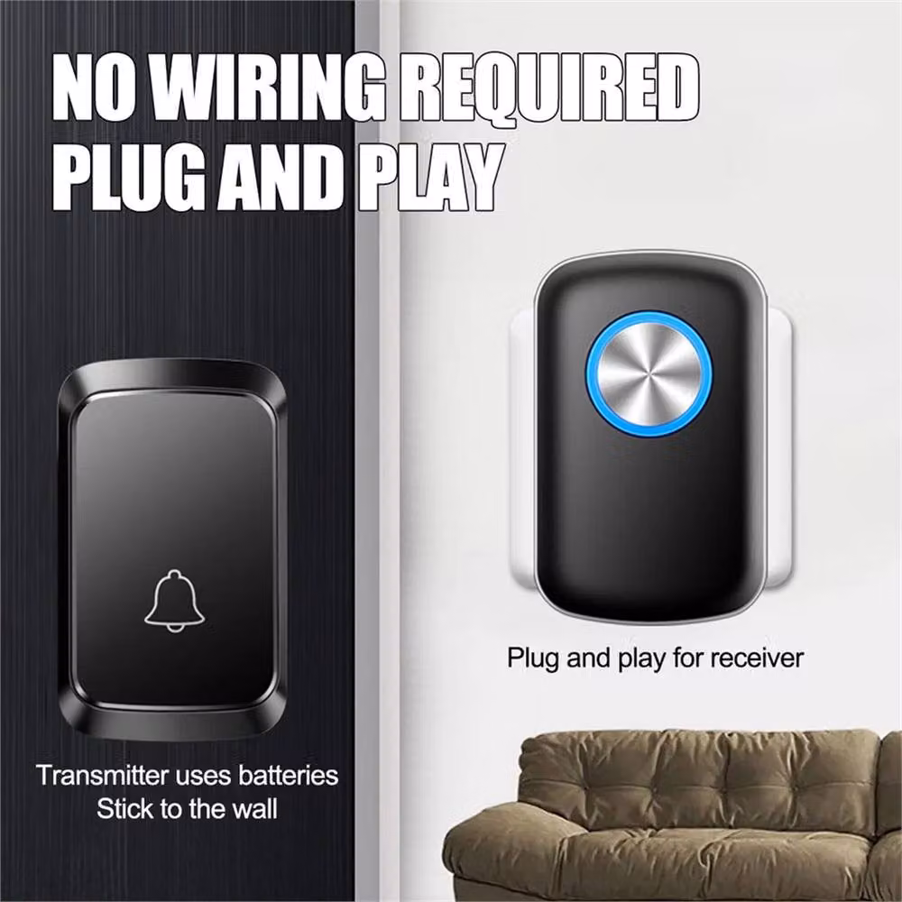 Nordara B Wireless Doorbell with 1 Receiver, Black – 3