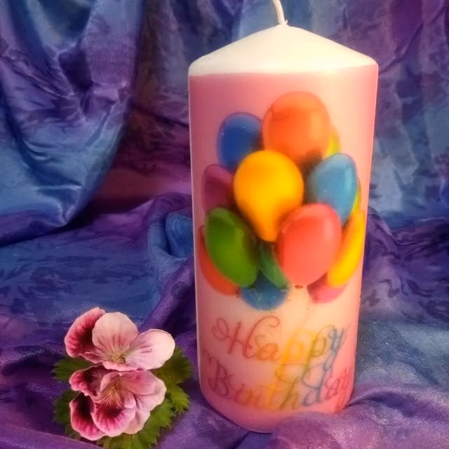 Viki Birthday Wishes Multicolour and White Candle