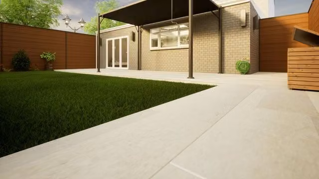 PBSL Group Large Format Plain Grey Porcelain Stoneware Garden Floor Tiles W/D/H: 120 x 60 x 2 cm