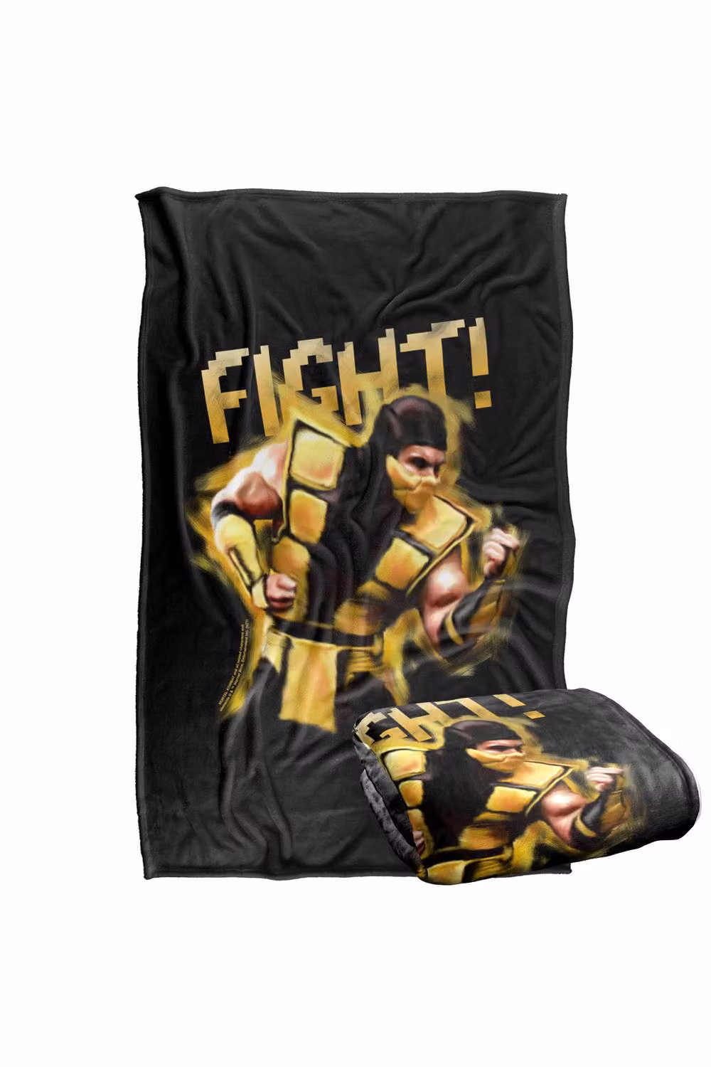 Warner Bros. Mortal Kombat Klassic Fight Extra Large Silky Touch Super Soft Polyester Throw Blanket in Black and Multicolour – 2