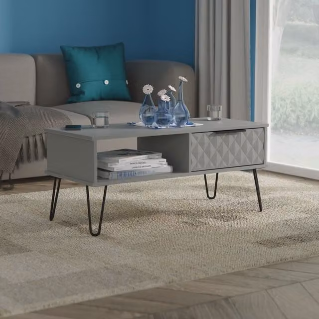 2 U Islay Ready Assembled 1 Drawer Coffee Table in Dark Grey – 1