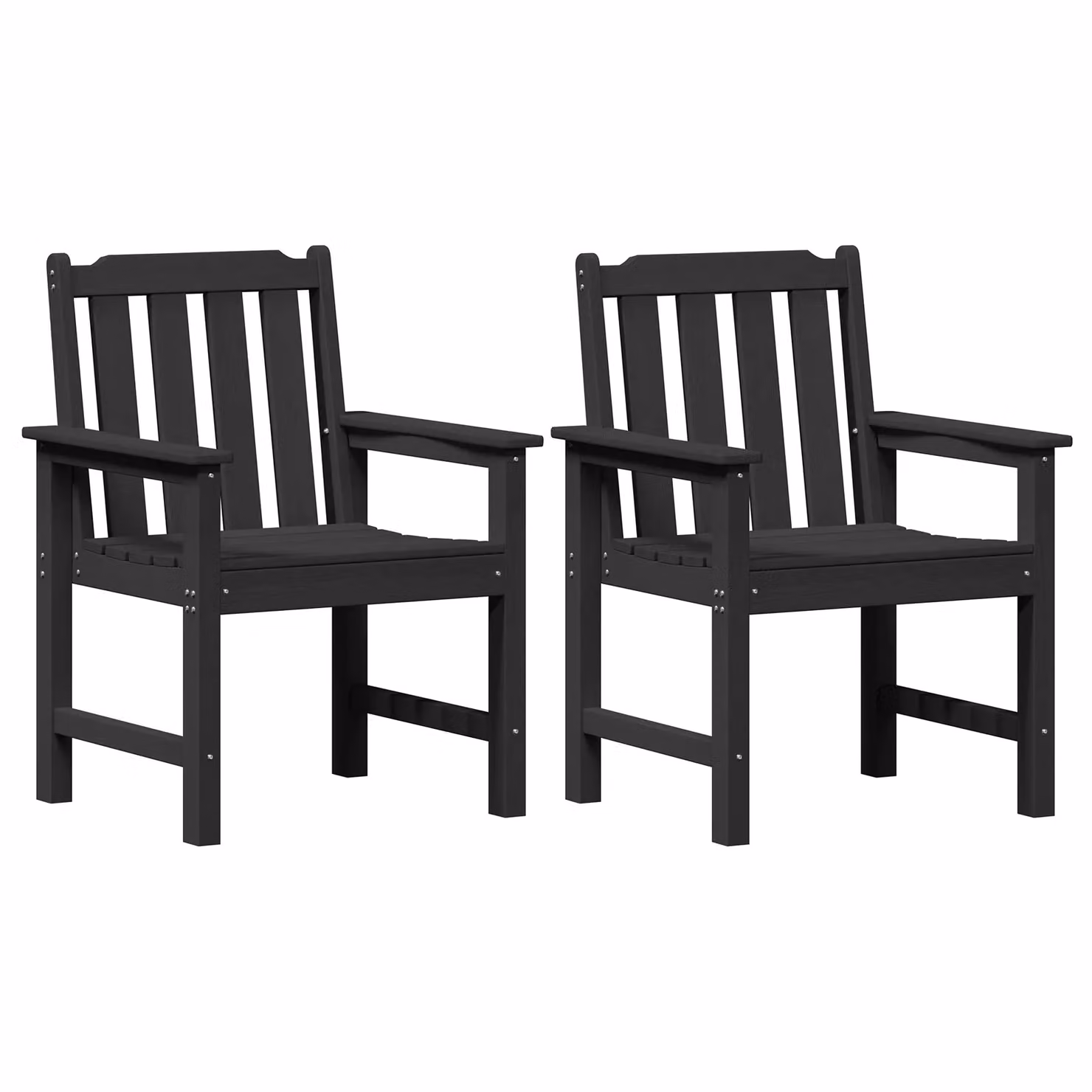 Berkfield Home Set of 2 Modern Black HDPE Garden Dining Chairs – 2