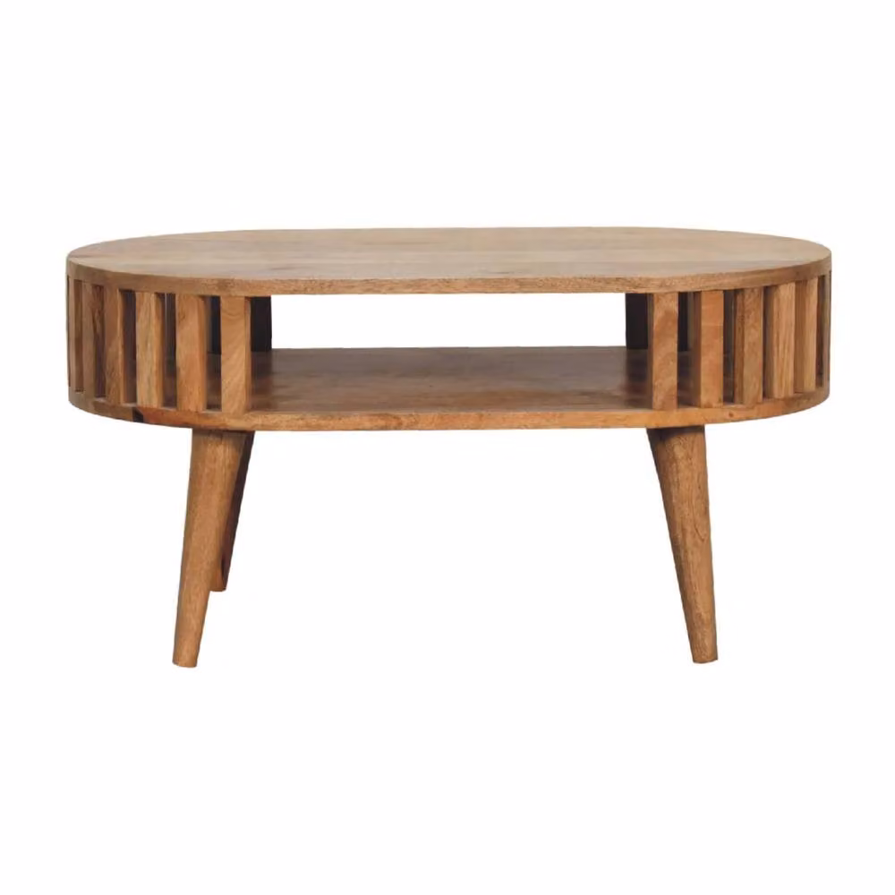 Wyld Haus Kaunakakai Slatted Mango Wood Coffee Table in Brown, W/D/H: 100 x 50 x 40 cm – 2