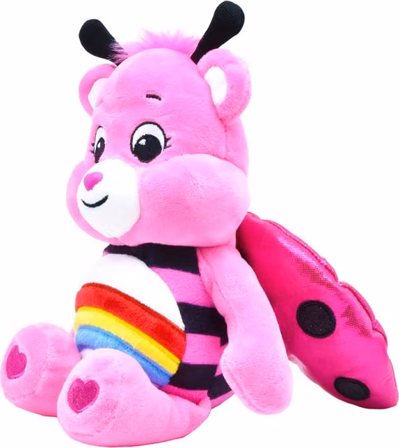 Care Bears Ladybug Cheer Bear Pink Microbead Bean Plush