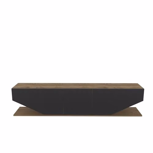 Decorotika Pearl Modern TV Stand in Black and Brown, W: 180 cm, D: 35 cm, H: 45 cm – 2