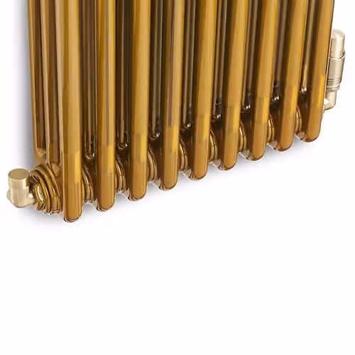 Terma Cylindrical Thermostatic TRV and Lockshield Set with 3-Axis Corner Valve in Antique Brass – 2