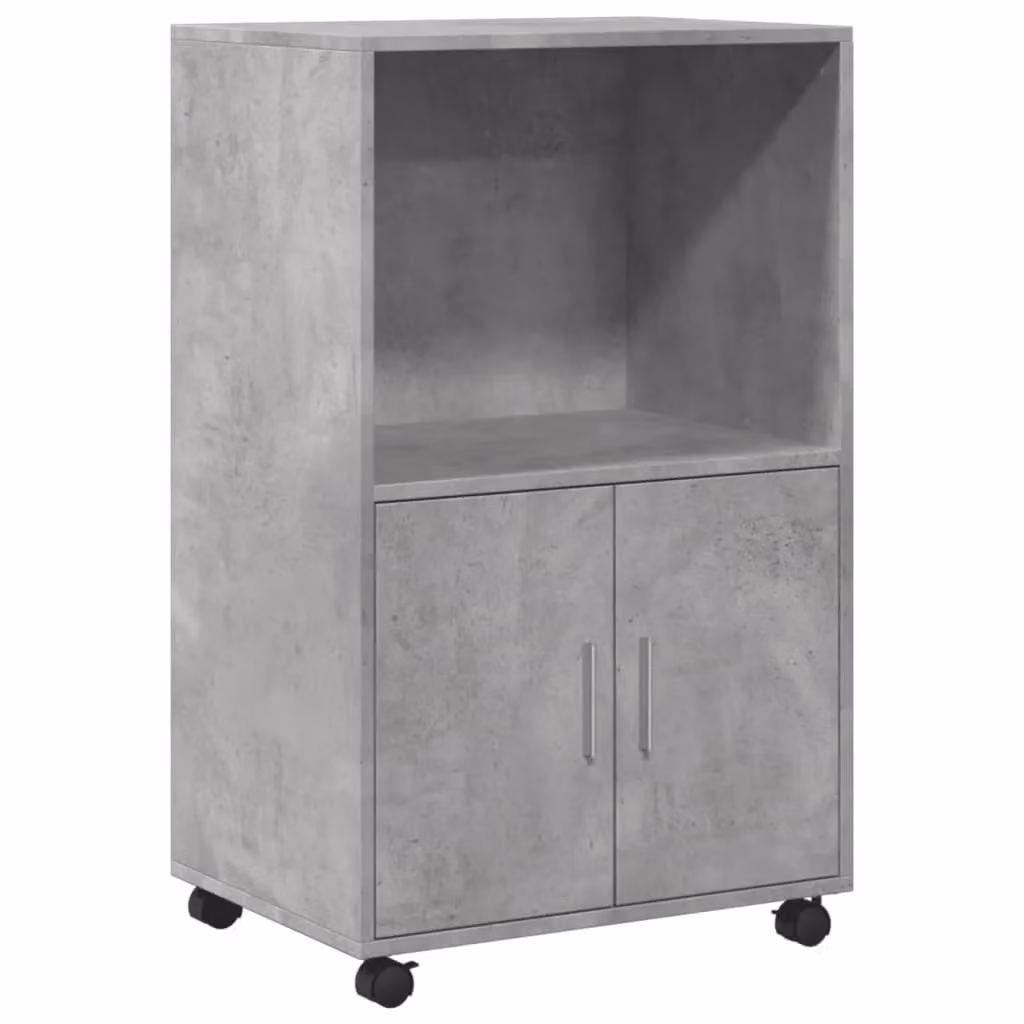 Berkfield Home Rolling Cabinet in Concrete Grey, W/D/H: 55 x 40 x 91 cm – 2
