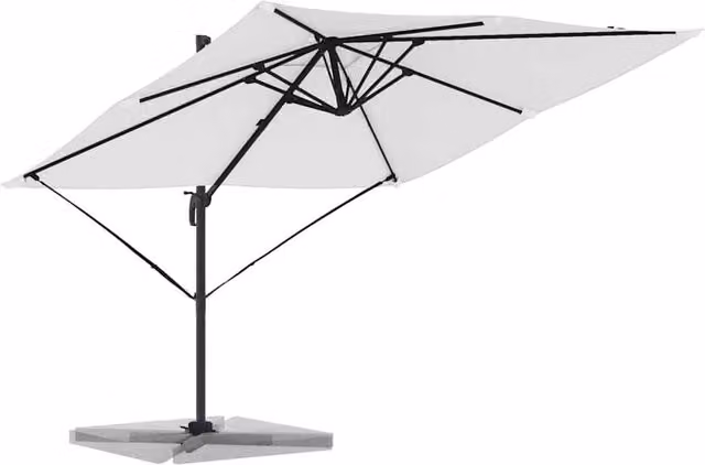 Berkfield Home Roma Modern Cantilever Parasol in Beige with Aluminium Frame, W/D/H: 286 x 285 x 265 cm – 1