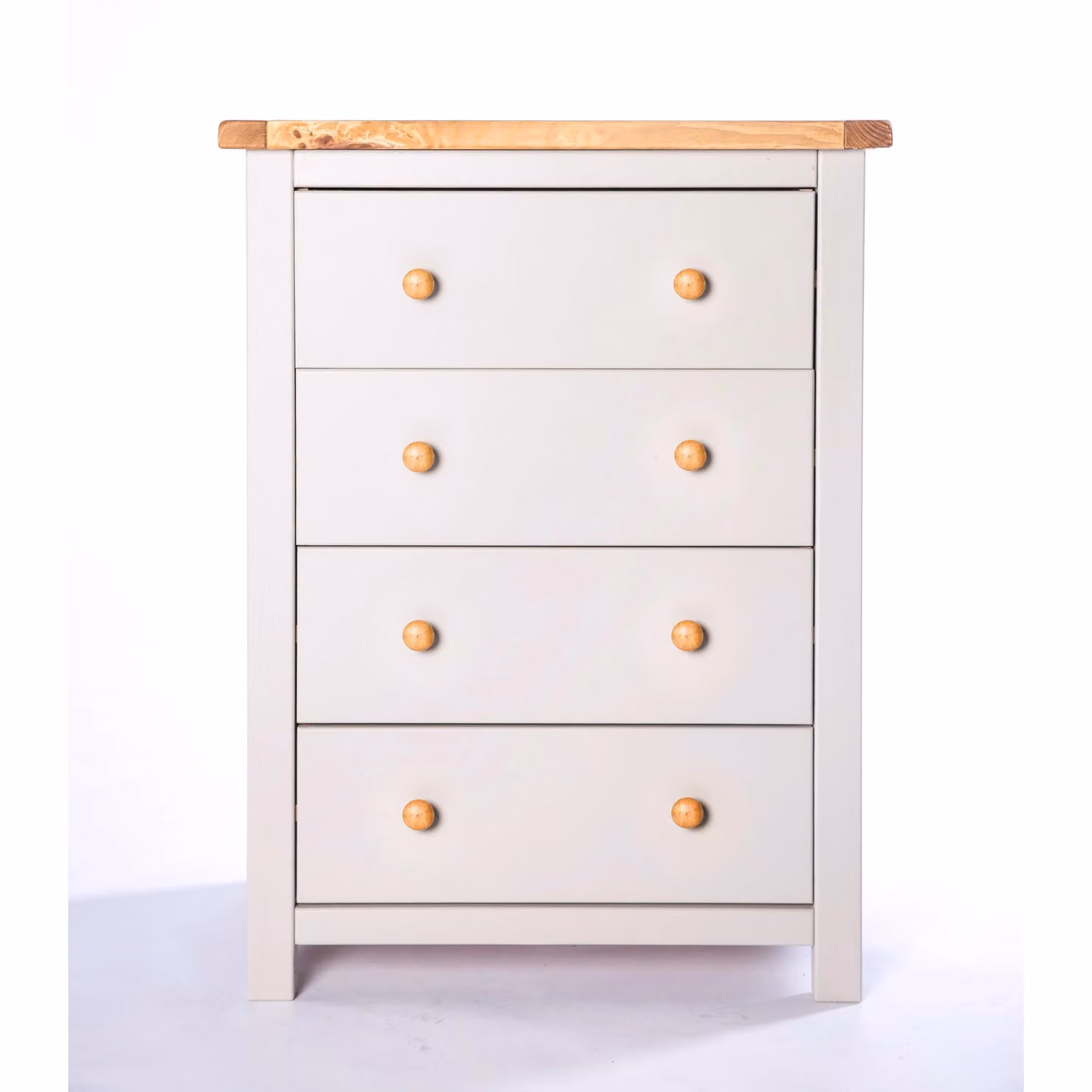 Cabinet Bits Argenta 4 Drawer Petite Chest of Drawers in Grey with Wood Knobs – 2