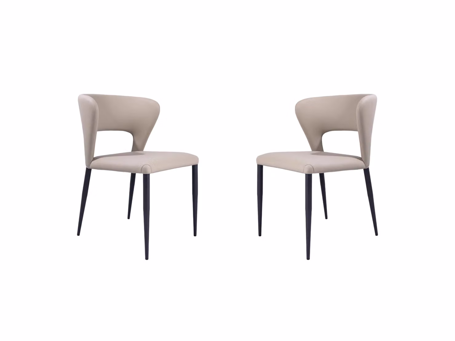 Tommy Franks Mid-Century Fabric Dining Chairs in Grey, Black and Beige, Set of 2