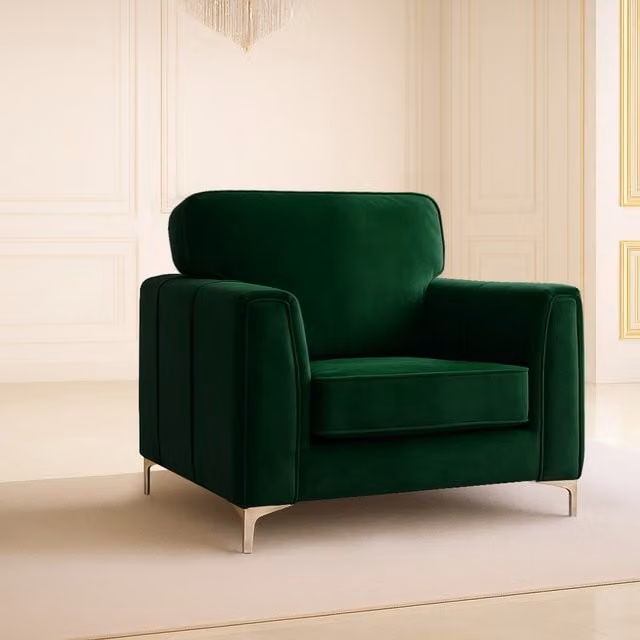 Somnior Beds Ltd Regency Plush Velvet Tub Chair in Emerald Green