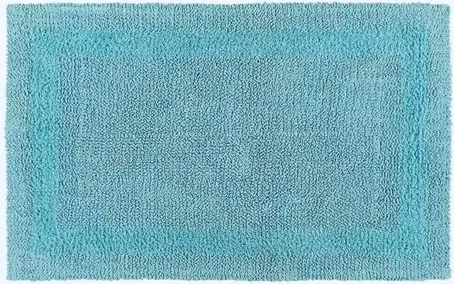 Homescapes Luxury Extra Large Reversible Cotton Bath Mat, Blue, W/D/H: 70 x 120 cm – 1