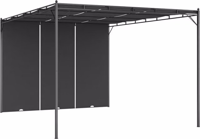 Berkfield Home Garden Gazebo with Side Curtain, Anthracite and Black, W: 400 cm, D: 300 cm, H: 225 cm