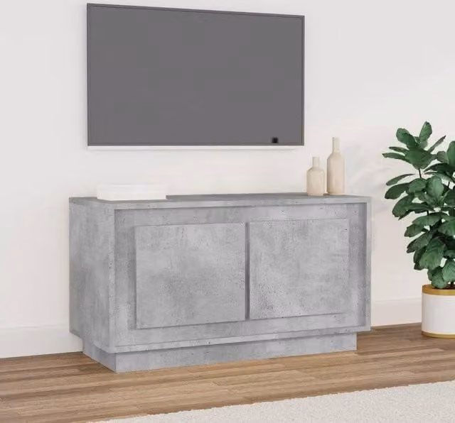 Berkfield Home TV Cabinet in Concrete Grey, W/D/H: 80 x 35 x 45 cm