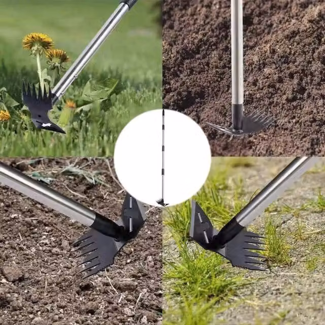 Kelvenix Professional 2-in-1 Steel Garden Hoe and Rake in Black – 1