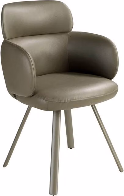 Angel Cerdá Green Leatherette Swivel Dining Chair with Armrests – 1