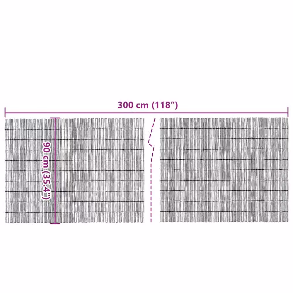 Berkfield Woven Reed Garden Fence Mat in Brown, W: 300 cm, H: 90 cm – 4