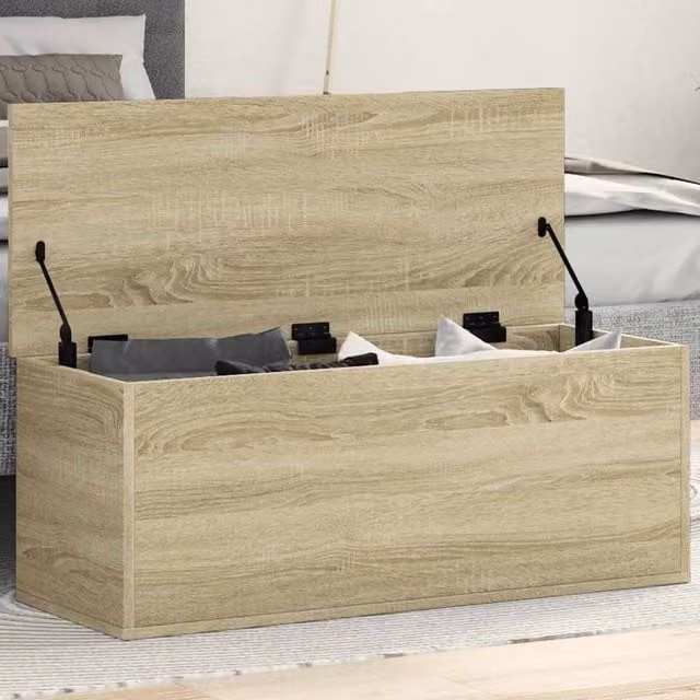 Berkfield Home Storage Box in Sonoma Oak, W/D/H: 90 x 35 x 35 cm – 1