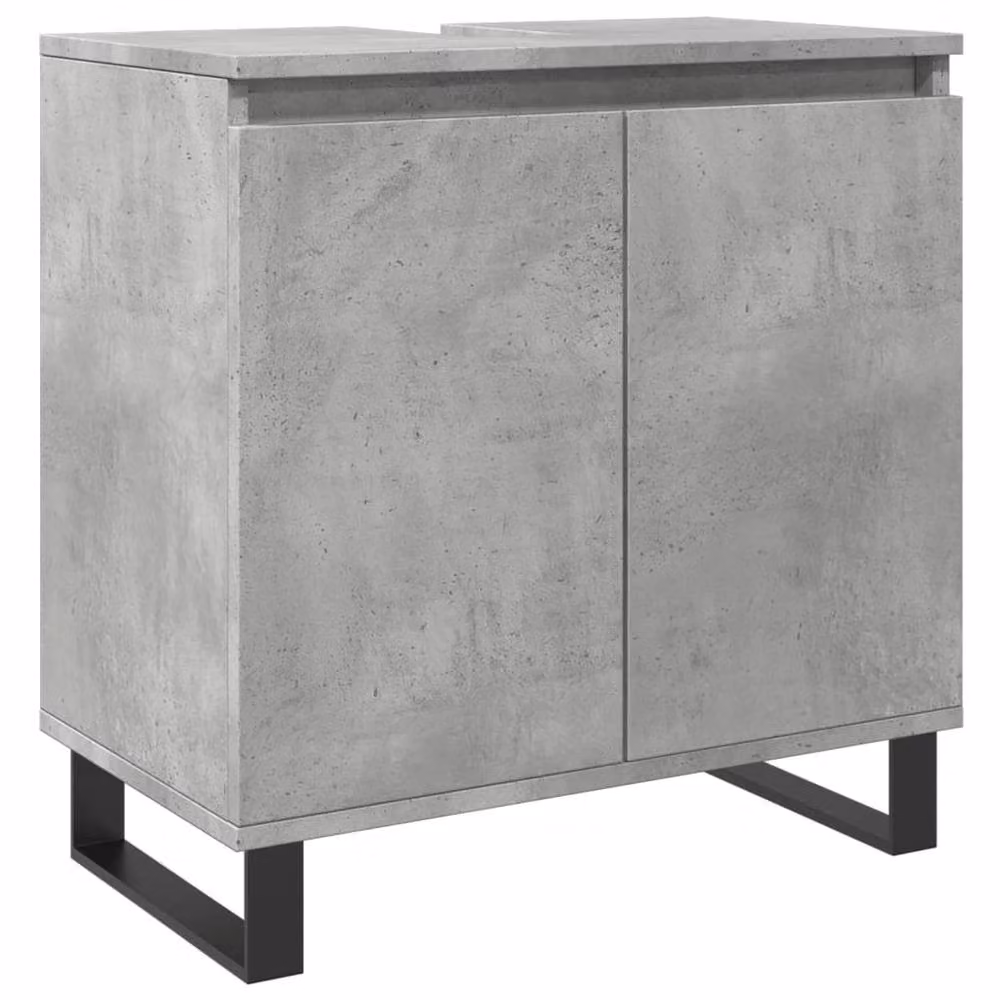 Berkfield Home Industrial Bathroom Cabinet in Concrete Grey, W/D/H: 58 x 33 x 60 cm – 2