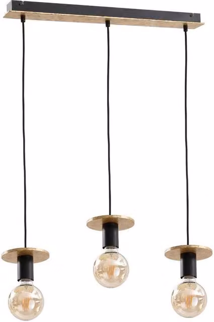 Netlighting Saturn Bar Pendant Ceiling Light in Gold with 3x E27 Sockets, 60 cm