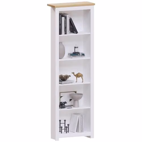 Vida Designs Arlington 5 Tier Modern MDF Bookcase in White