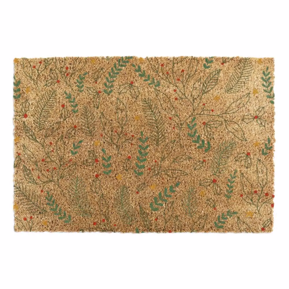 Artsy Mats Winter Foliage Coir Doormat in Brown and Multicolour, W/D/H: 90 x 60 x 1 cm – 2