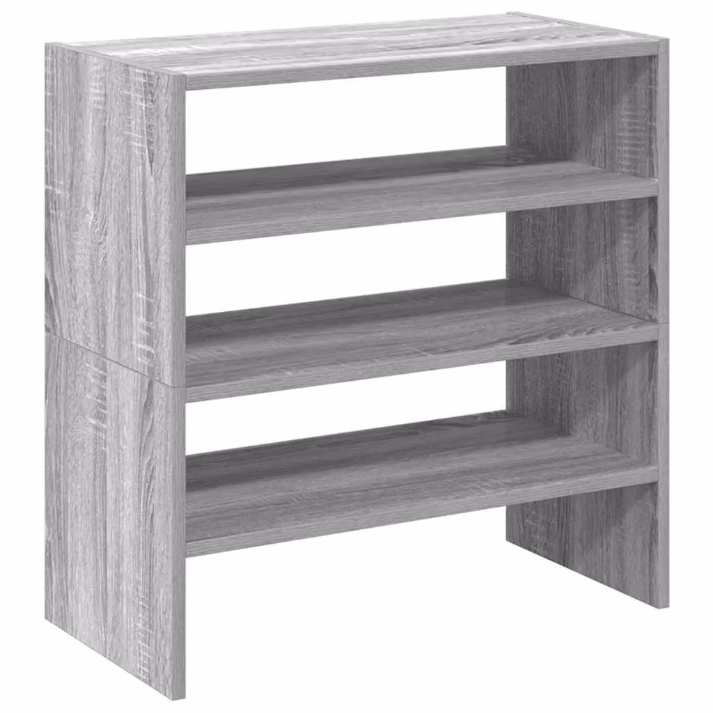 Berkfield Home Stackable Shoe Racks, 2 Piece Set, Grey, W: 60 cm, D: 30 cm, H: 30.5 cm – 2