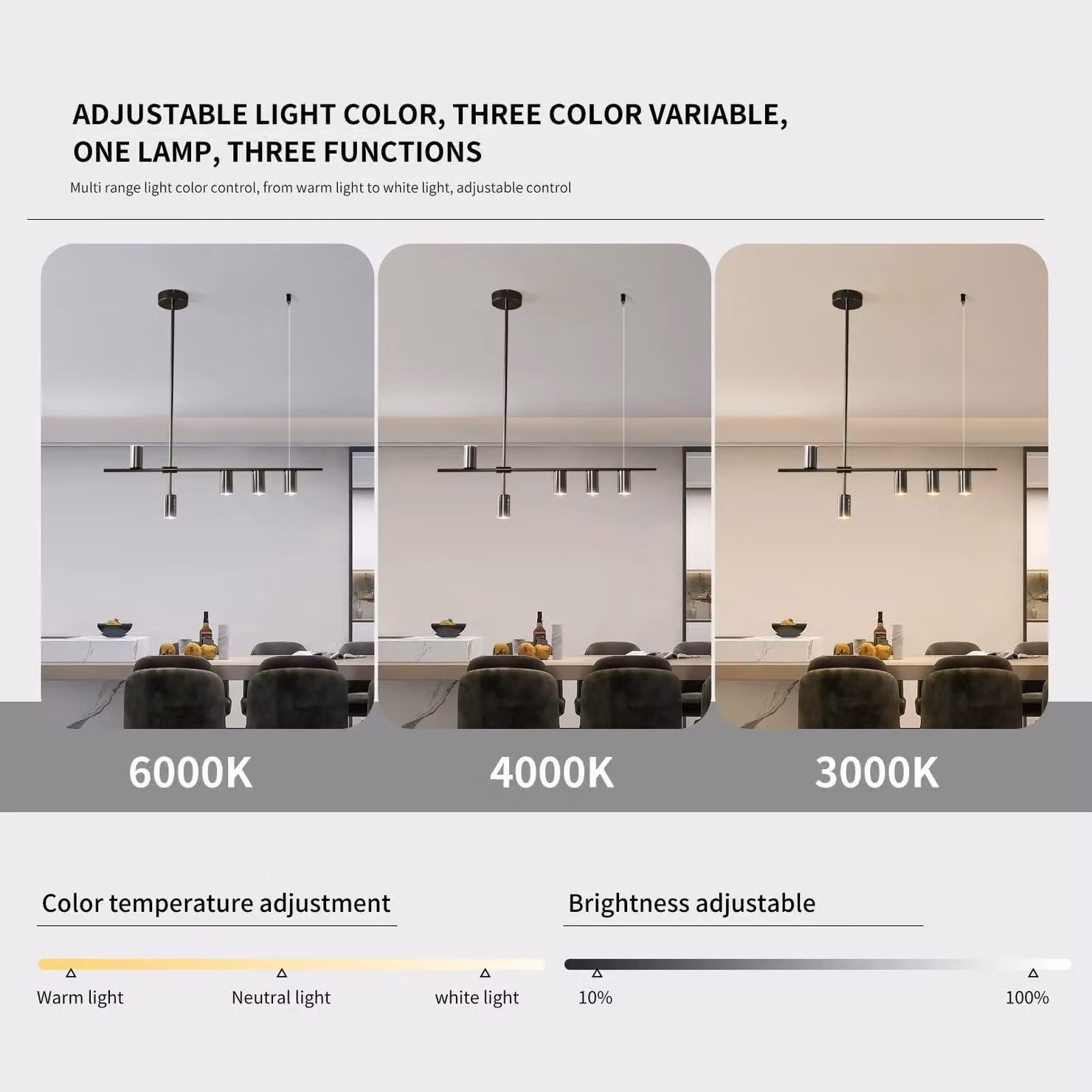 Garwarm Modern 5-Light Black Dimmable LED Pendant Bar Light – 2