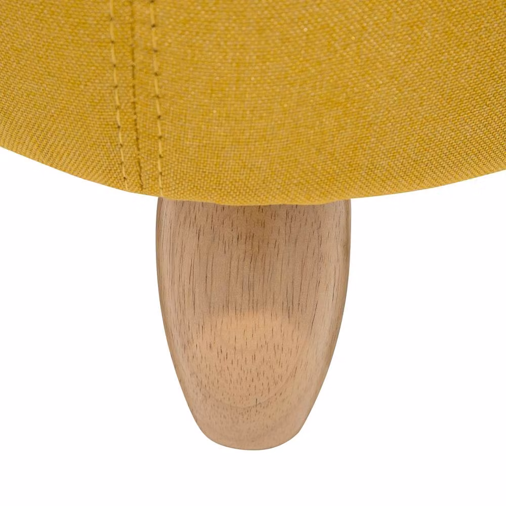 Wyld and Coco Pig-Shaped Kids Stool in Yellow Fabric with Solid Rubberwood Legs – 5