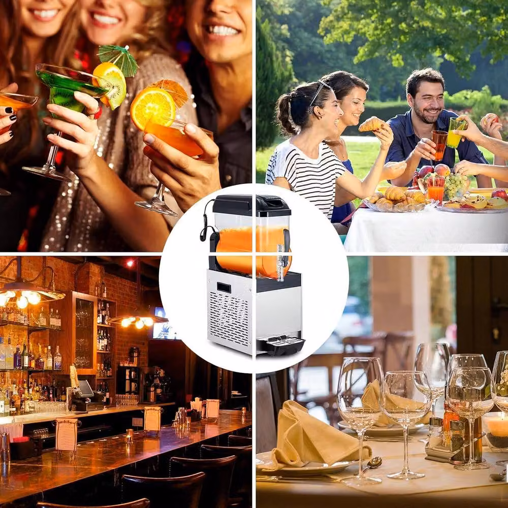 London Boutique 12L Commercial Slush Machine and Frozen Drink Maker in Silver – 7