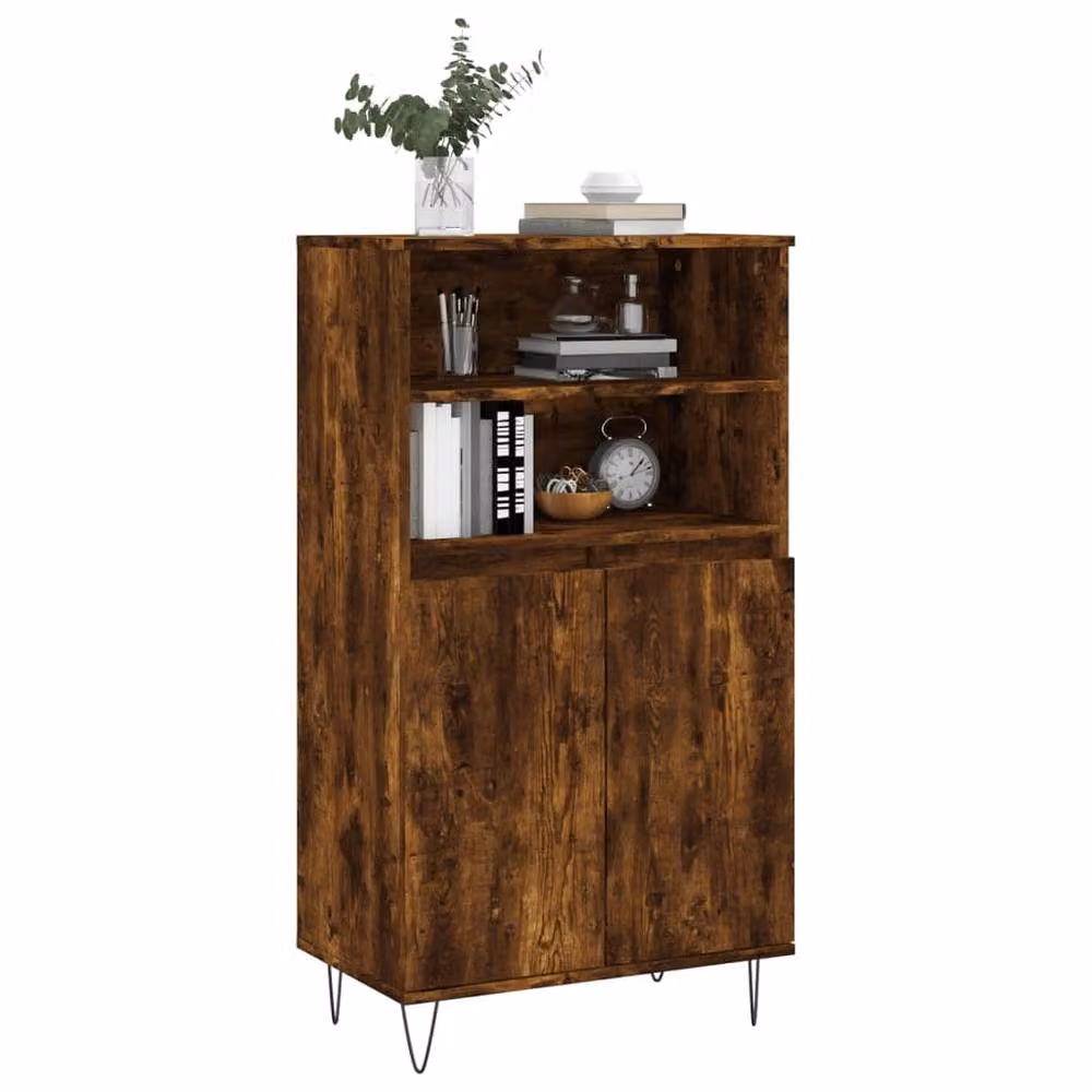Berkfield Home Industrial Highboard in Smoked Oak, Brown, W/D/H: 60 x 36 x 110 cm – 3