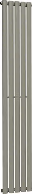 Lux Heat Oval Coloured Vertical Steel Radiator - Dark Sage - H 180 cm x W 30 cm