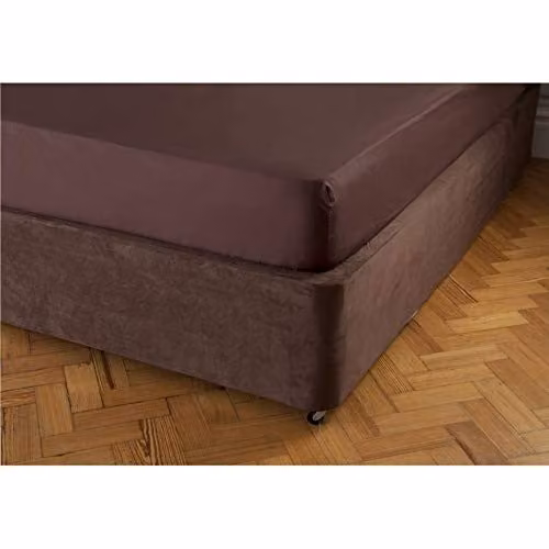Belledorm Faux Suede Divan Base Wrap Superking in Chocolate Brown – 1