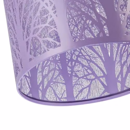 Happy Homewares Lavender Lilac Metal Forest Design Pendant Shade in Purple and Multicolour – 2