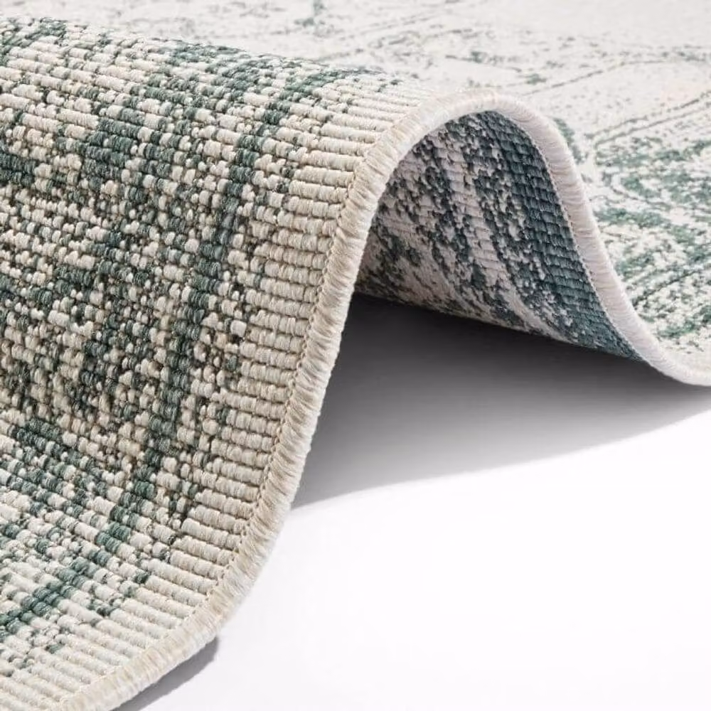 THE RUGS Borbon Reversible Indoor Outdoor Flatweave Polypropylene Rug in Green, W: 160 cm, D: 230 cm – 2