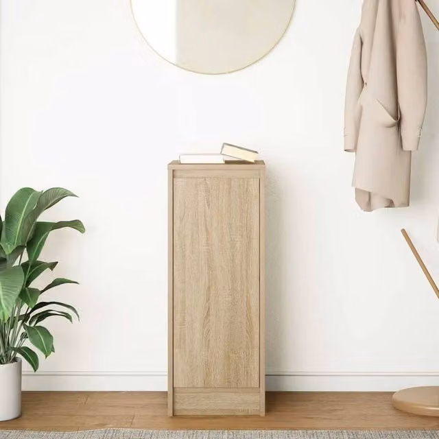 Berkfield Home Sonoma Oak Sideboard in Beige, W/D/H: 29.5 x 34 x 76 cm