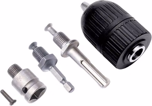 Nordara Black Metal SDS Plus to Hex Shank Drill Chuck Adapter Conversion Set 2-13mm