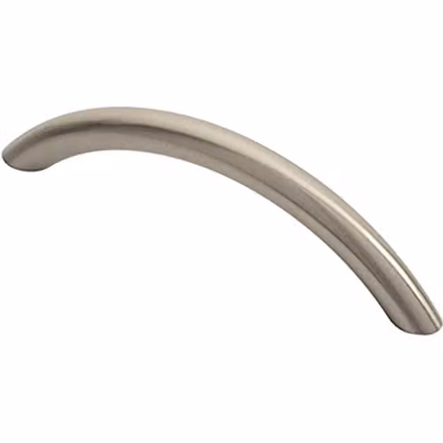 Loops Curved Bow Cabinet Pull Handle in Brushed Silver, 119 x 10 mm, 96 mm Fixing Centres