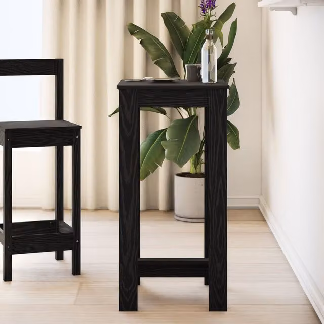 Berkfield Home Bar Table in Black Oak, W/D/H: 51 x 50 x 103.5 cm