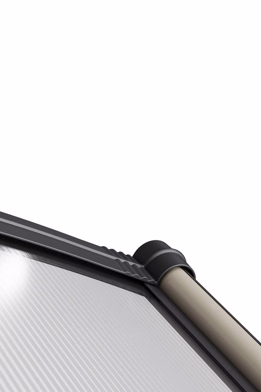 Living and Home Outdoor Door Canopy Window Awning with Drainage Channel in Grey, W: 100 cm, H: 28 cm – 6