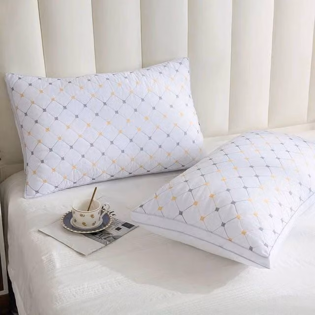 NESTLUNE Sleeping on Clouds Premium 1000g Star Stitch Cot Pillows, 2 Pack, White