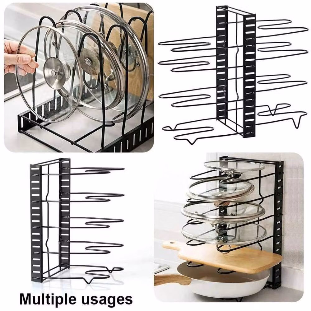 EONLION 8 Tier Kitchen Cabinet Tidy Storage Organiser Rack Stand in Black – 2