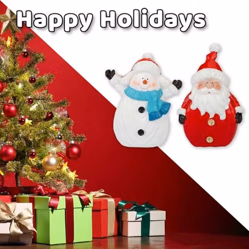 VFM e-Store Santa and Snowman Christmas Ornaments, 2 Pack, Multicolour, H 16 cm x W 13 cm – 4
